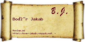 Boár Jakab névjegykártya